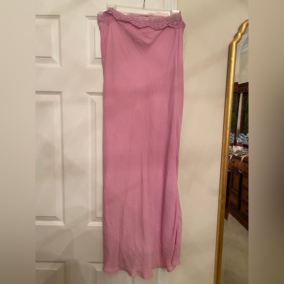 House of CB 'Mathilda' Pink Lace Trim Maxi Skirt - Picture 8 of 9